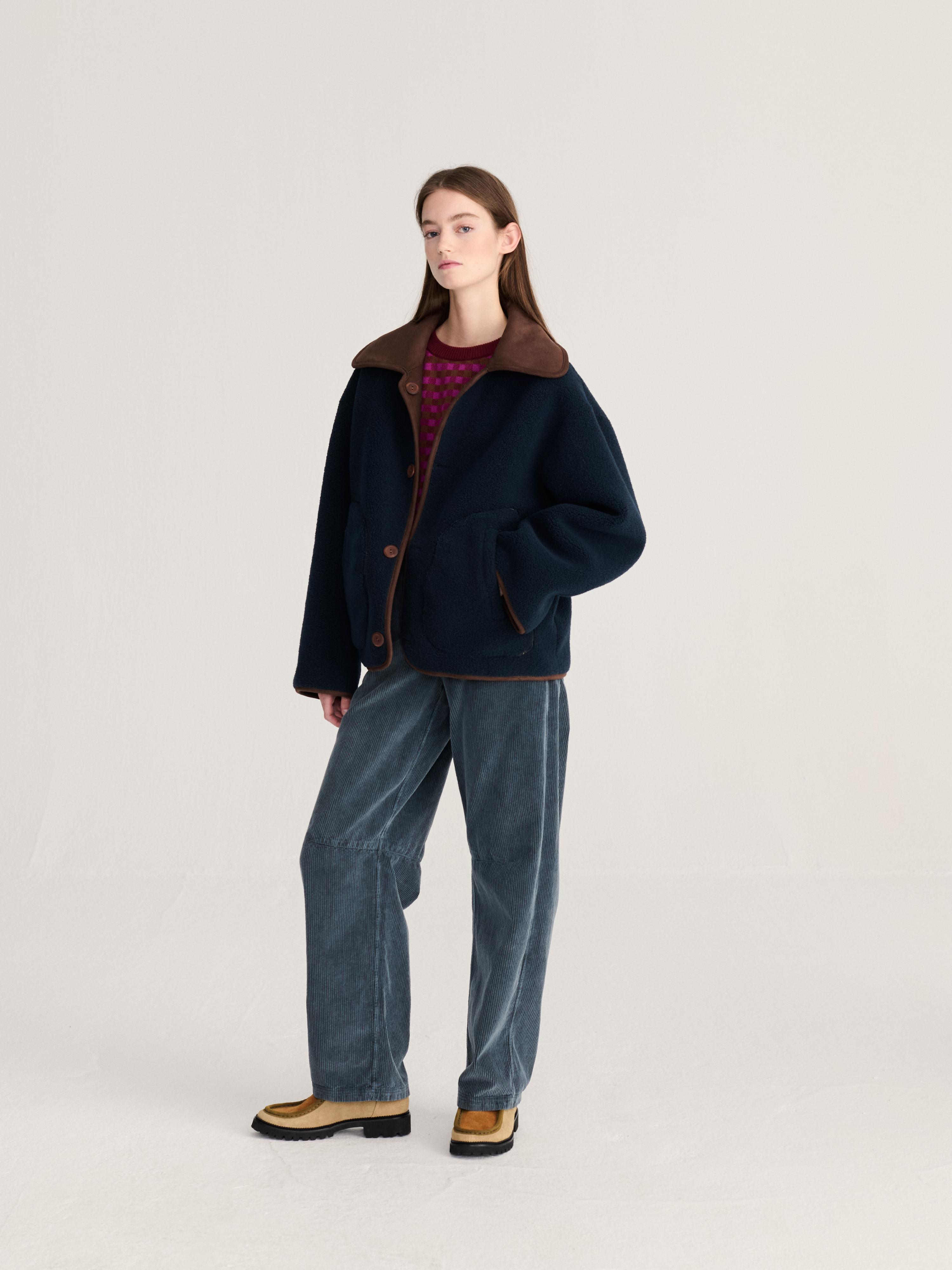 Bobo Choses Soft Reversible Sherpa Jacket Damen Wendejacke braun blau